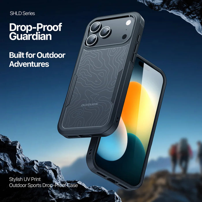 DUX DUCIS For iPhone 17 Pro Magnetic Case  SHLD Series 10FT Drop Protection PC + TPU Phone Cover - Contour?Pattern - 3