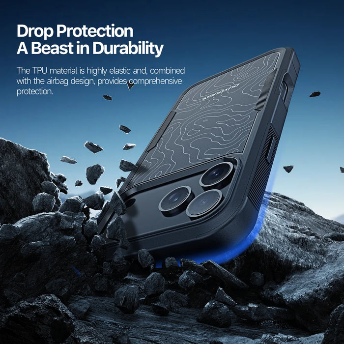 DUX DUCIS For iPhone 17 Pro Magnetic Case  SHLD Series 10FT Drop Protection PC + TPU Phone Cover - Contour?Pattern - 4