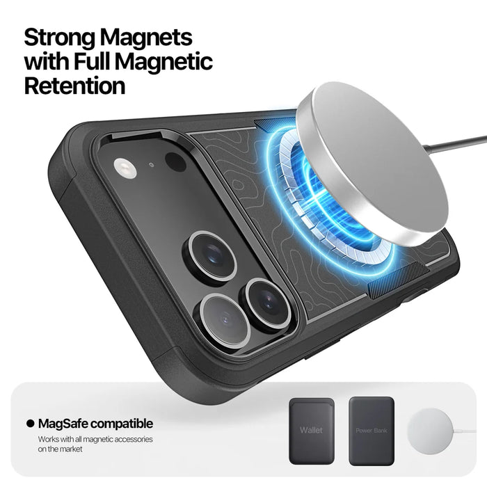 DUX DUCIS For iPhone 17 Pro Magnetic Case  SHLD Series 10FT Drop Protection PC + TPU Phone Cover - Contour?Pattern - 6