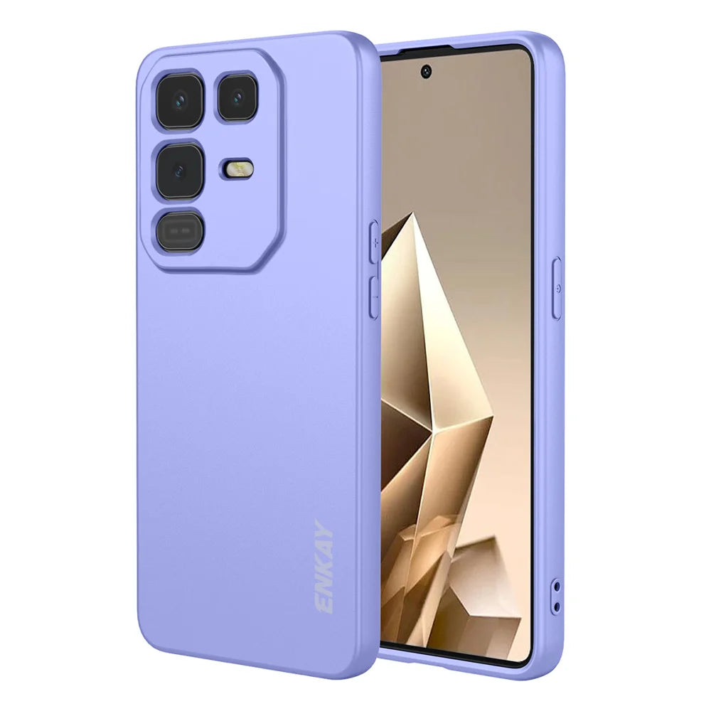 ENKAY HAT PRINCE For Infinix Note 50 Pro+ 5G Silicone Case   Straight Edge Cell Phone Back Cover - Purple - 1