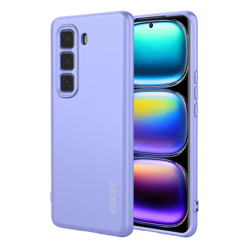 ENKAY HAT PRINCE For Infinix Hot 50 Pro+ 4G Silicone Case   Straight Edge Cell Phone Back Cover - Purple - 1