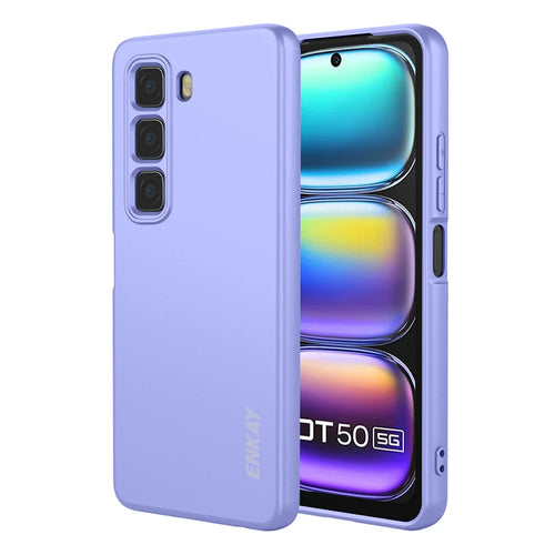 ENKAY HAT PRINCE For Infinix Hot 50 4G Silicone Case   Straight Edge Cell Phone Back Cover - Purple - 1
