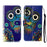 For Sony Xperia 1 VII Case Pattern Leather Wallet Phone Cover with Strap - Blue Owl - 1