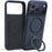 TORRAS Ostand Q3 Silicone Series For iPhone 17 Pro Max Case Magnetic Ring Kickstand Liquid Silicone + PC Phone Cover - Midnight Blue - 1