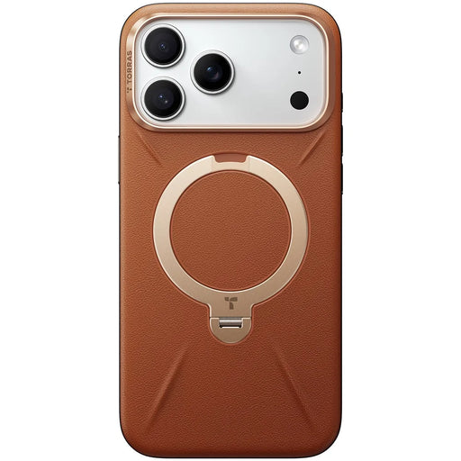 TORRAS Ostand Q3 VegSkin Series For iPhone 17 Pro Case Compatible with MagSafe Kickstand Phone Cover - Brown - 2