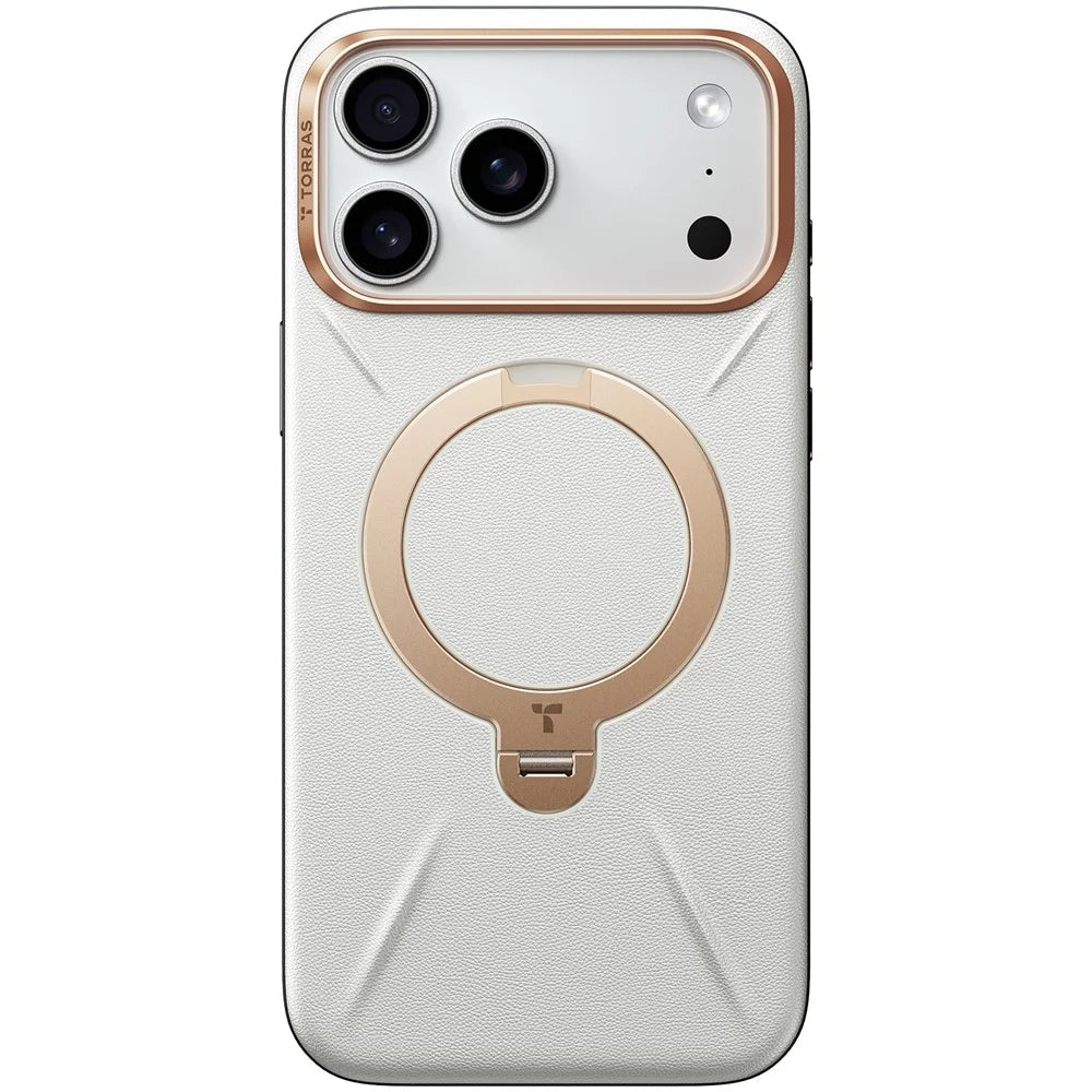 TORRAS Ostand Q3 VegSkin Series For iPhone 17 Pro Max Case Compatible with MagSafe Kickstand Phone Cover - Grey - 2
