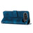 For iPhone Air Leather Case Imprinted Triangle Phone Cover with Hand Strap - Sapphire - 3