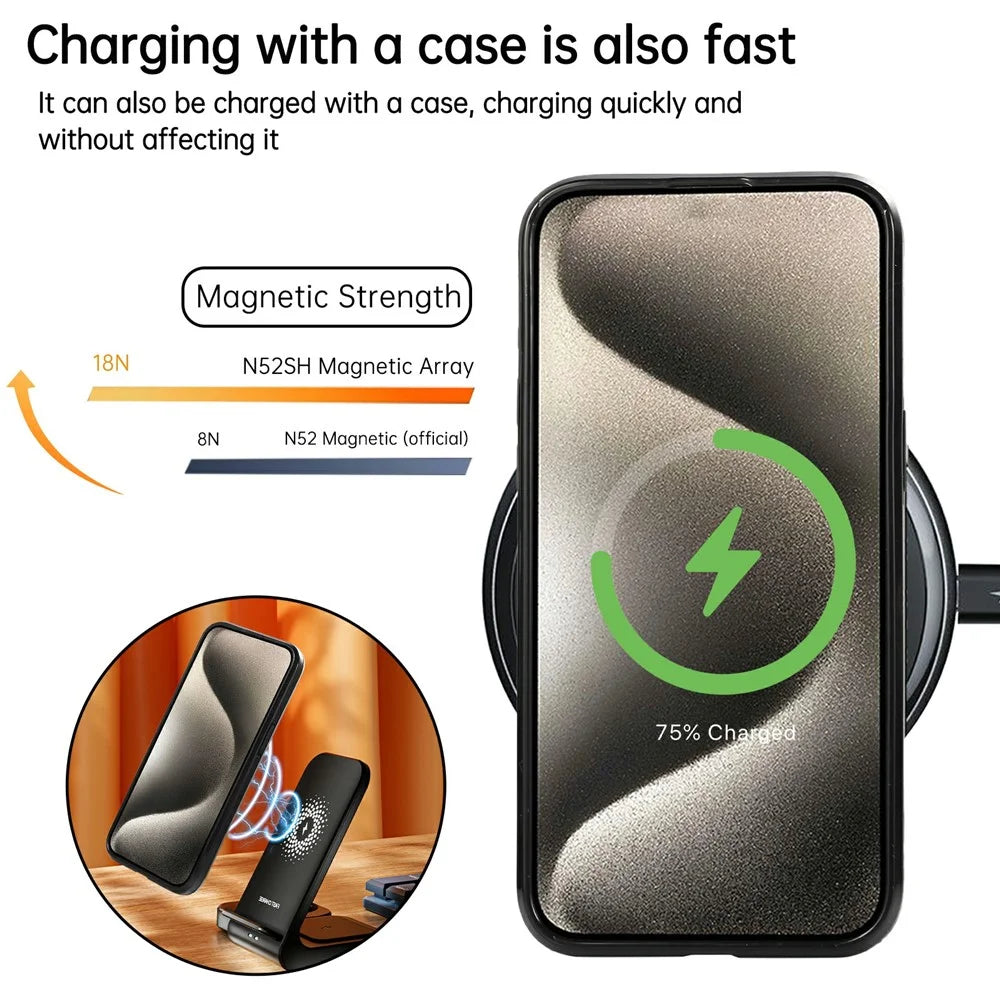 For iPhone 12 Pro Max Case Magnetic Kickstand PU Leather Coated PC + TPU Phone Cover - Black - 7
