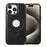 For iPhone 15 Pro Case Magnetic Kickstand PU Leather Coated PC + TPU Phone Cover - Black - 2