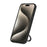 For iPhone 15 Pro Case Magnetic Kickstand PU Leather Coated PC + TPU Phone Cover - Black - 3