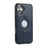 For iPhone 16 Case Magnetic Kickstand PU Leather Coated PC + TPU Phone Cover - Blue - 6