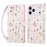 For iPhone 18 Pro Max / 17 Pro Max Case RFID Blocking Flower Leather Phone Cover with Wrist Strap - Small Flower - 1