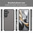 For Samsung Galaxy S25 FE Case Drop Proof Airbags Frosted Translucent PC + TPU Phone Back Cover - Black - 3
