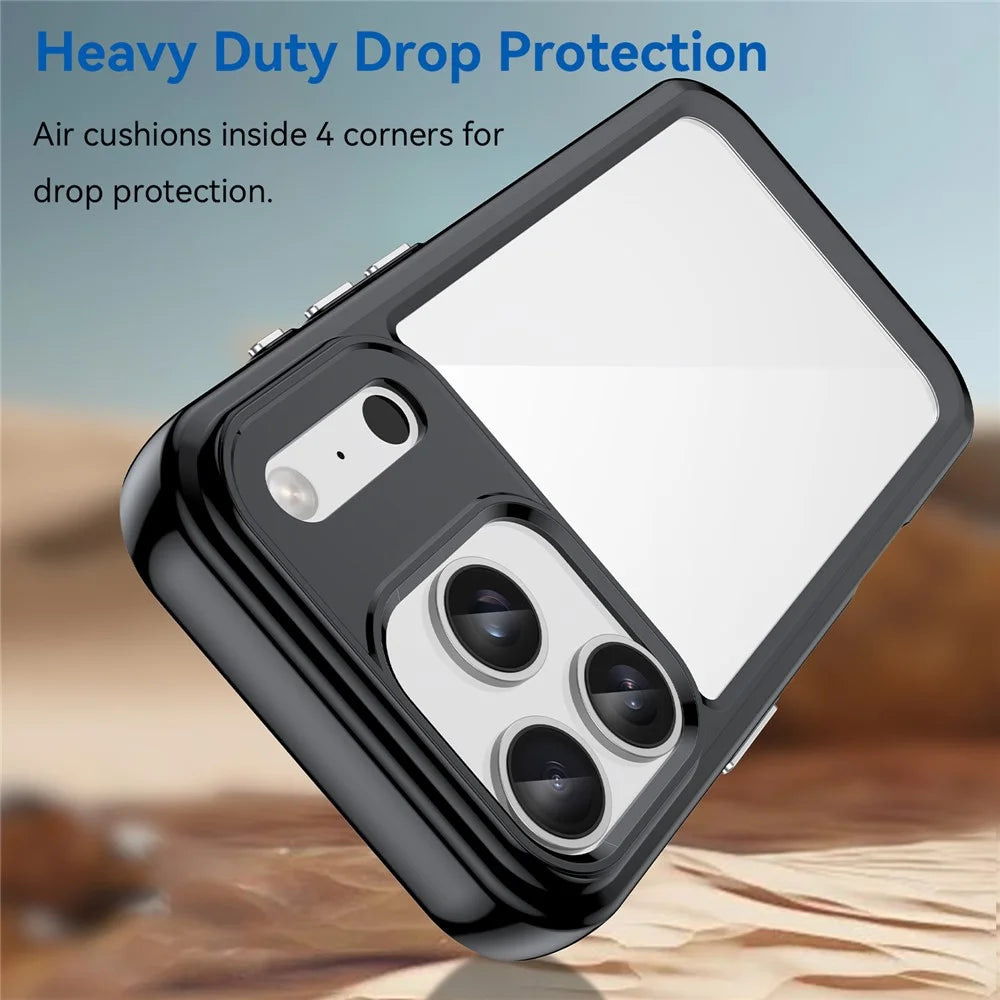 For iPhone 17 Pro Case TPU + Acrylic Protective Clear Phone Cover - Black - 3