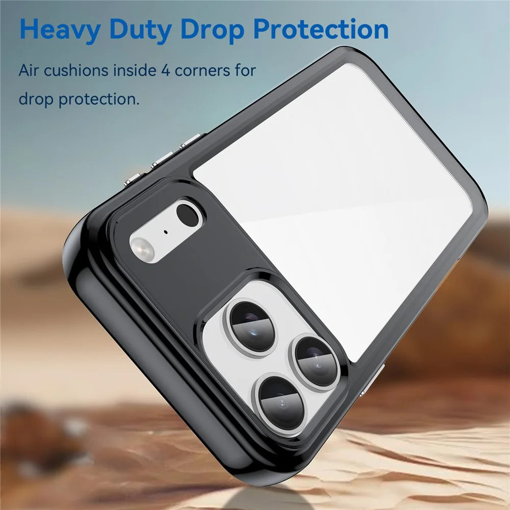 For iPhone 17 Pro Max Case TPU + Acrylic Protective Clear Phone Cover - Black - 3