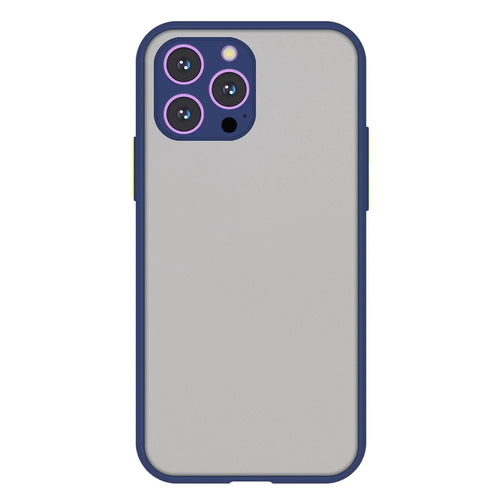 Skin-touch Feeling Phone Cover for iPhone 14 Pro Max Drop Protection Cell Phone Case TPU+Plastic Phone Shell - Dark Blue - 1