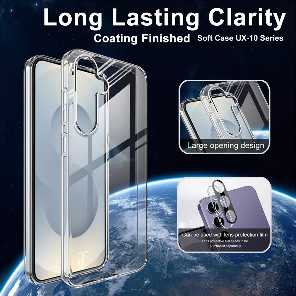 IMAK UX-10 Series For Samsung Galaxy S25+ Clear Phone Case Soft TPU Mobile Back Cover - 3