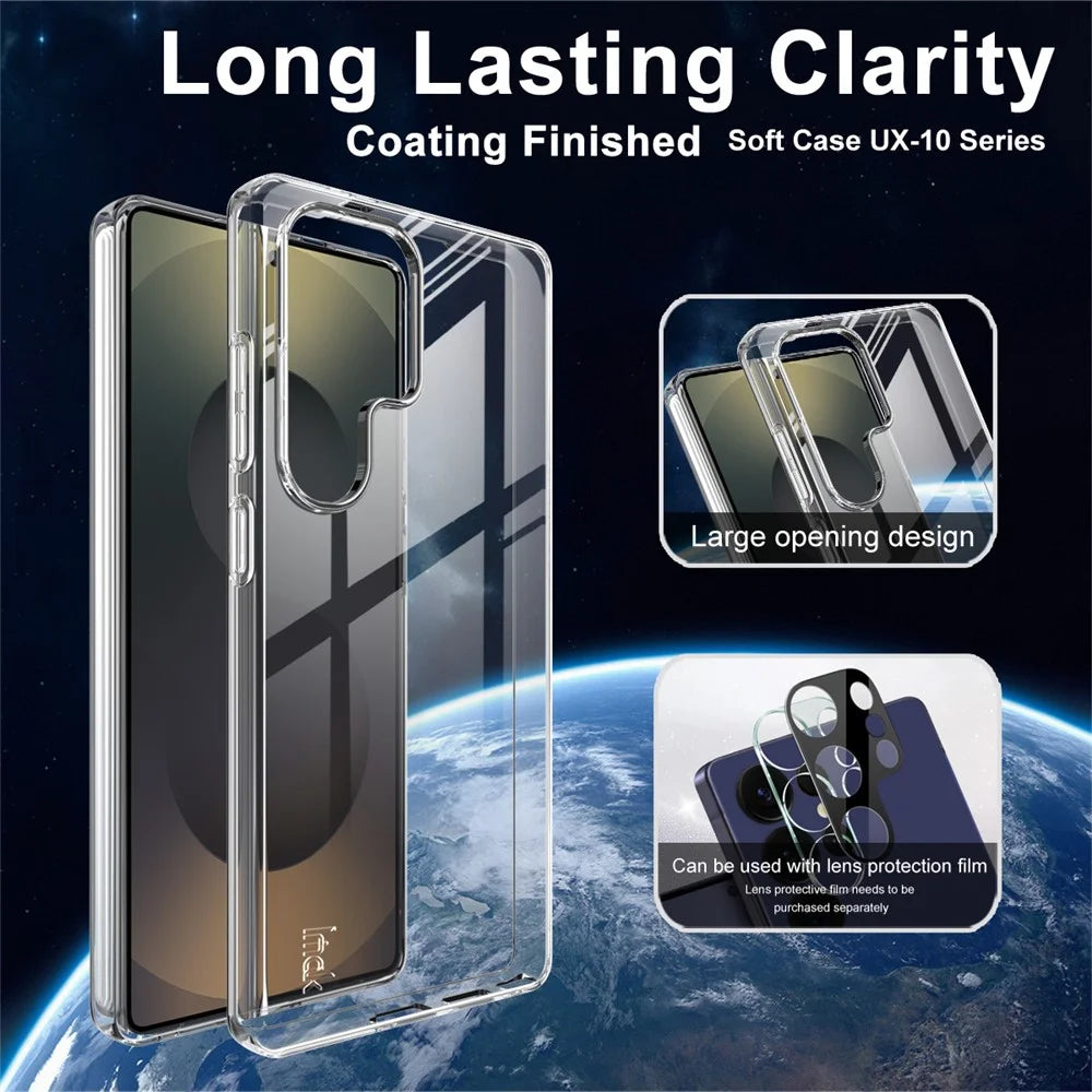 IMAK UX-10 Series For Samsung Galaxy S25 Ultra Phone Case Soft TPU Clear Mobile Back Cover - 3