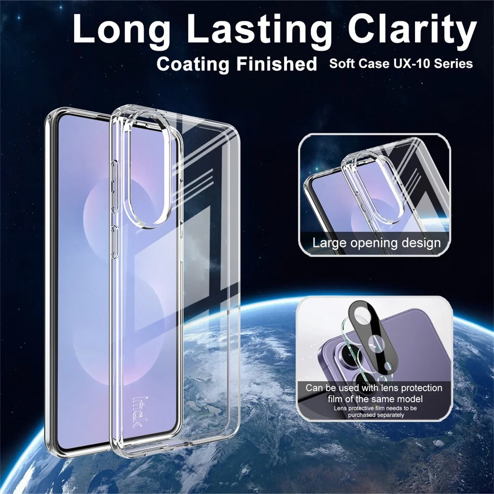 IMAK UX-10 Series For Samsung Galaxy S25 Edge Clear Phone Case Soft TPU Mobile Back Cover - 3