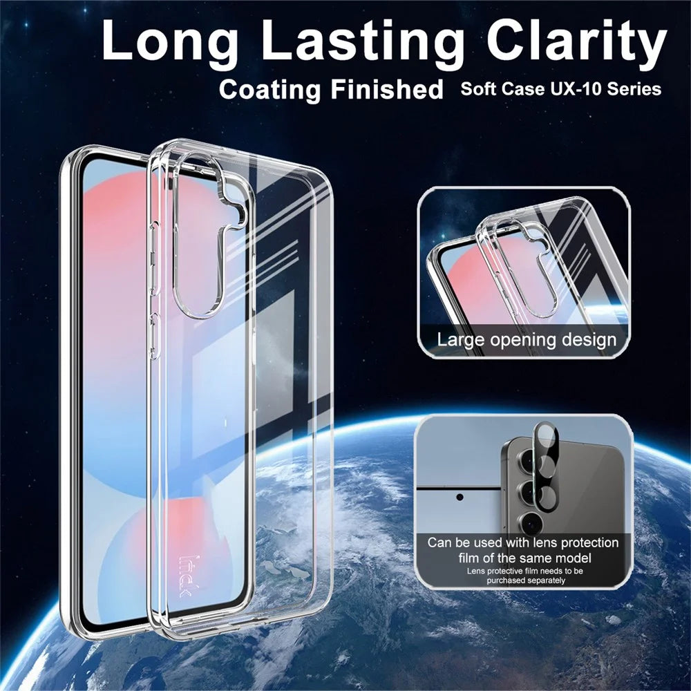 IMAK UX-10 Series For Samsung Galaxy S25 FE Clear Phone Case Soft TPU Mobile Back Cover - 3