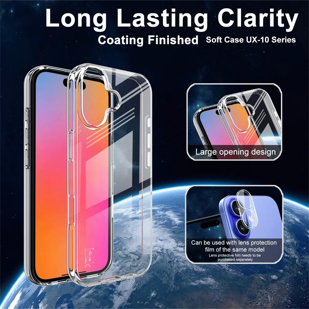 IMAK UX-10 Series For iPhone 17 Clear Phone Case Soft TPU Mobile Back Cover - 3