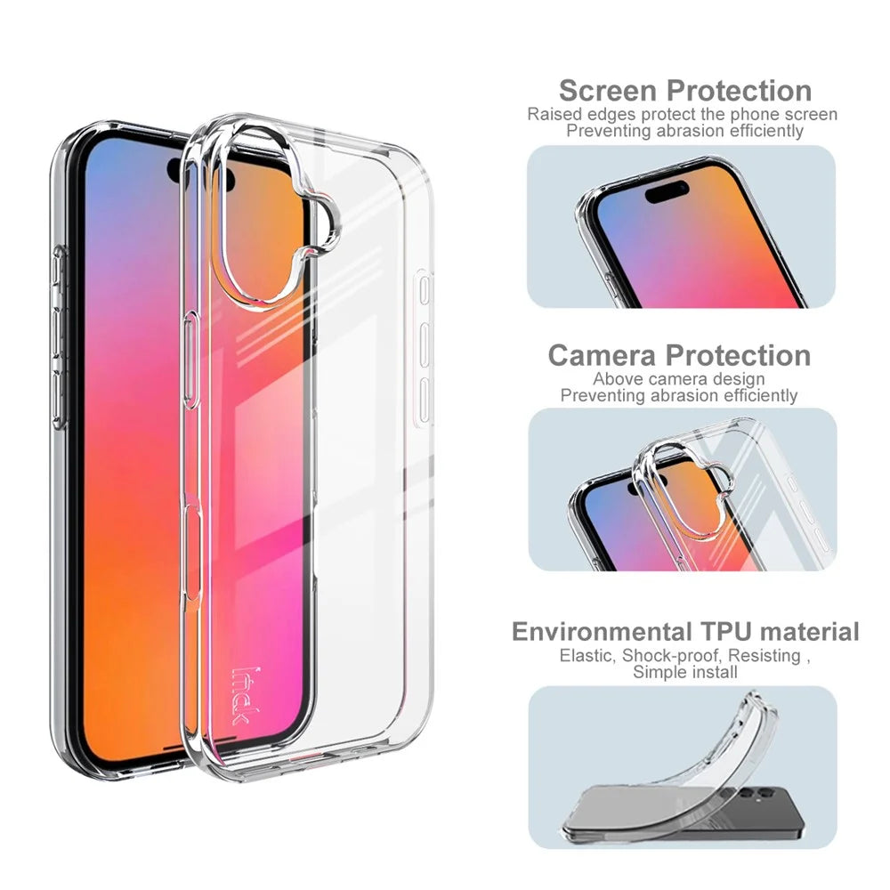 IMAK UX-10 Series For iPhone 17 Clear Phone Case Soft TPU Mobile Back Cover - 5