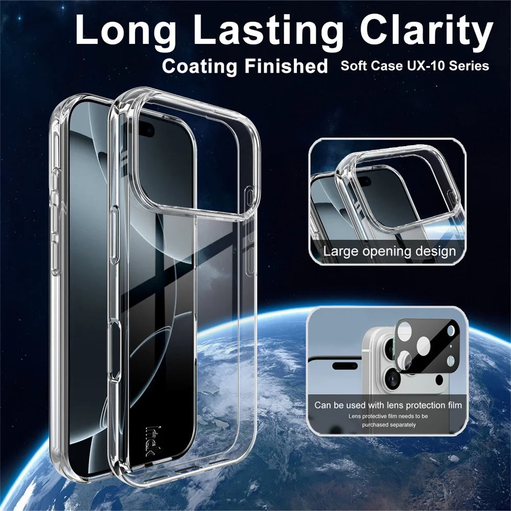 IMAK UX-10 Series For iPhone 17 Pro Clear Phone Case Soft TPU Mobile Back Cover - 3