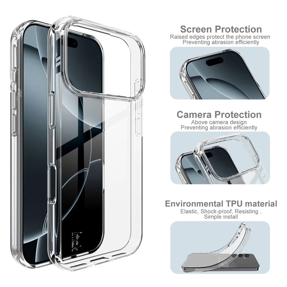 IMAK UX-10 Series For iPhone 17 Pro Clear Phone Case Soft TPU Mobile Back Cover - 5