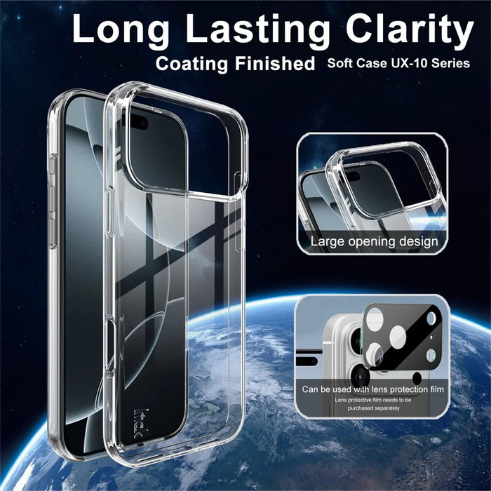 IMAK UX-10 Series For iPhone 17 Pro Max Clear Phone Case Soft TPU Mobile Back Cover - 3