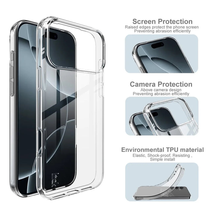 IMAK UX-10 Series For iPhone 17 Pro Max Clear Phone Case Soft TPU Mobile Back Cover - 5