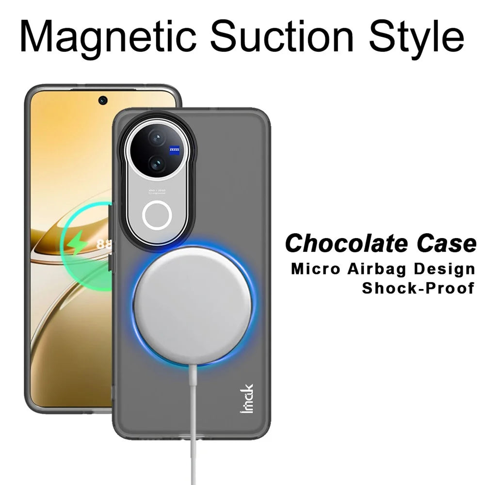 IMAK For vivo V50 5G / V50e 5G Magnetic Case PC + TPU Protective Phone Back Cover - Black - 3