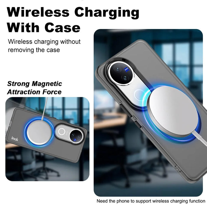 IMAK For vivo V50 5G / V50e 5G Magnetic Case PC + TPU Protective Phone Back Cover - Black - 4