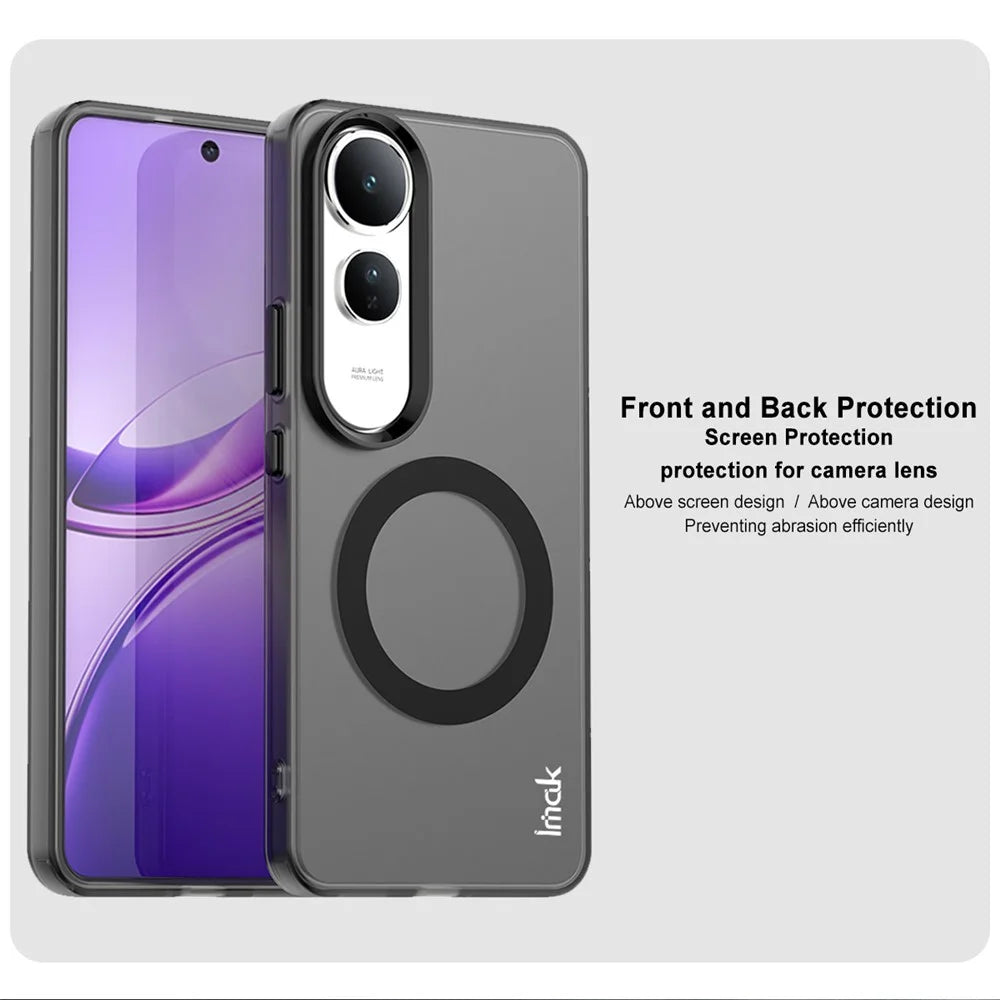 IMAK For vivo V50 Lite 5G Magnetic Case PC + TPU Protective Phone Back Cover - Black - 7