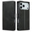 LC.IMEEKE For iPhone 18 Pro / 17 Pro Case Calf Texture PU Leather Stand Wallet Phone Cover - Black - 1