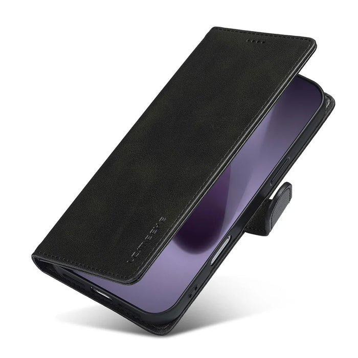 LC.IMEEKE For iPhone 18 Pro / 17 Pro Case Calf Texture PU Leather Stand Wallet Phone Cover - Black - 4