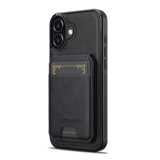 LC.IMEEKE L3 For iPhone 17 Magnetic Case Detachable Card Holder Leather TPU Mobile Cover - Black - 2