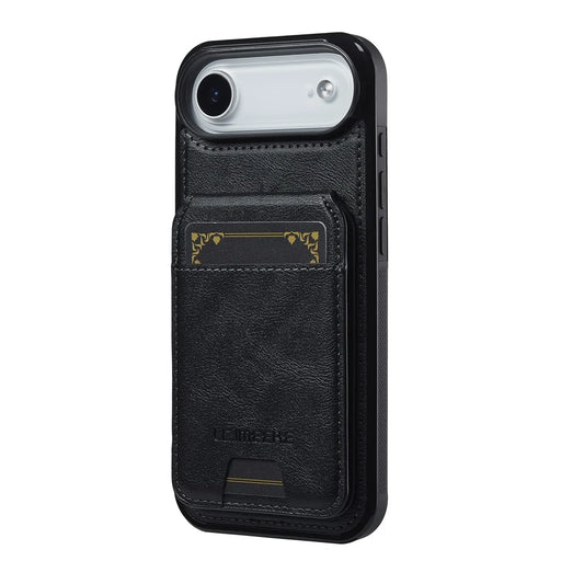 LC.IMEEKE L3 For iPhone Air Magnetic Case Detachable Card Holder Leather TPU Mobile Cover - Black - 2