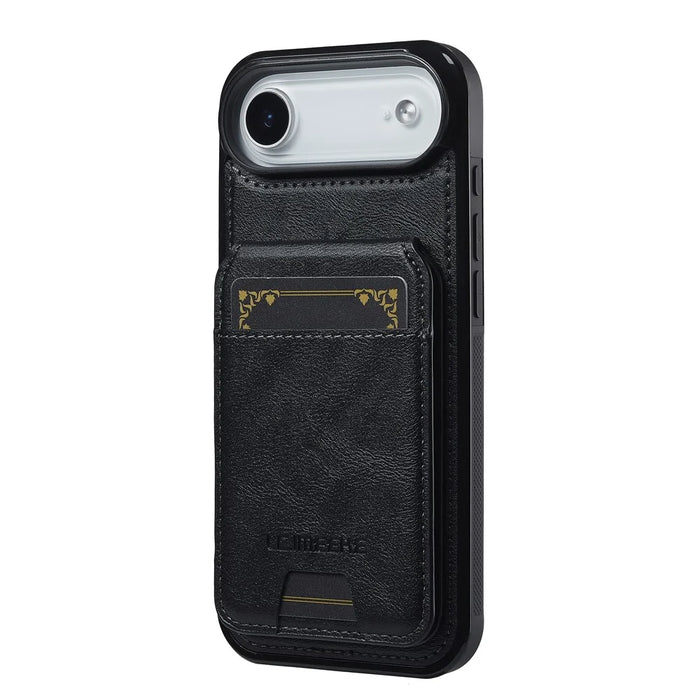 LC.IMEEKE L3 For iPhone Air Magnetic Case Detachable Card Holder Leather TPU Mobile Cover - Black - 2