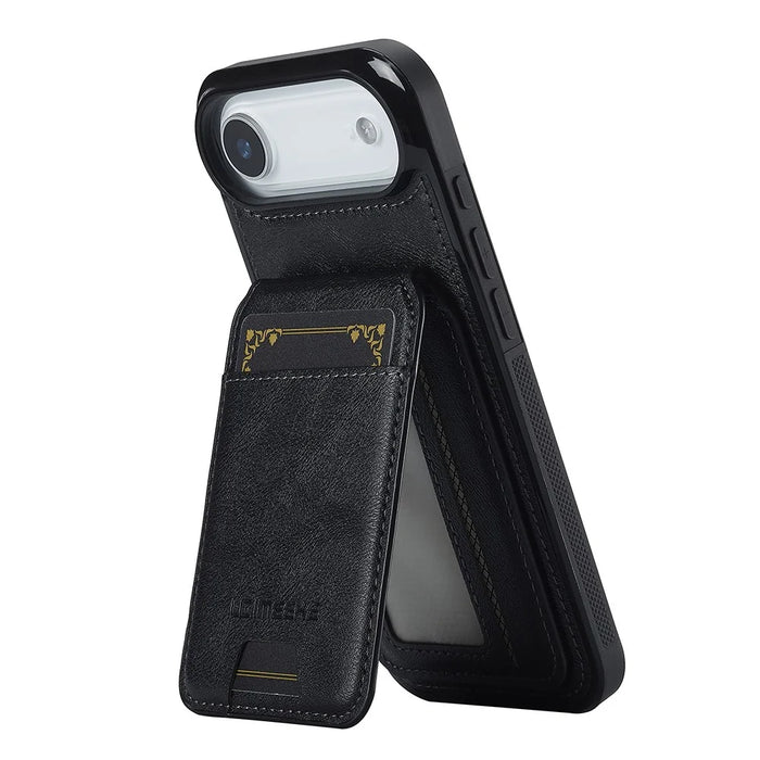 LC.IMEEKE L3 For iPhone Air Magnetic Case Detachable Card Holder Leather TPU Mobile Cover - Black - 4
