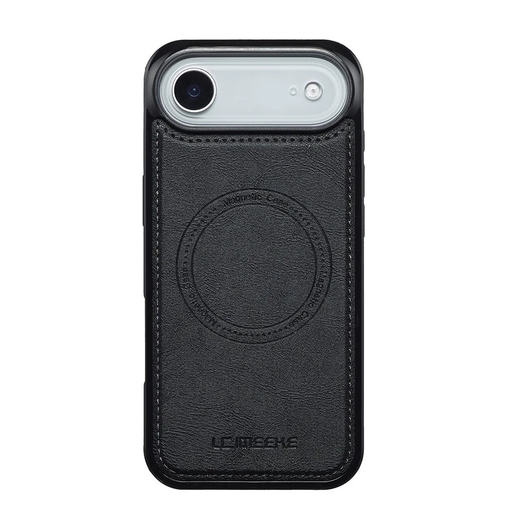 LC.IMEEKE L3 For iPhone Air Magnetic Case Detachable Card Holder Leather TPU Mobile Cover - Black - 6