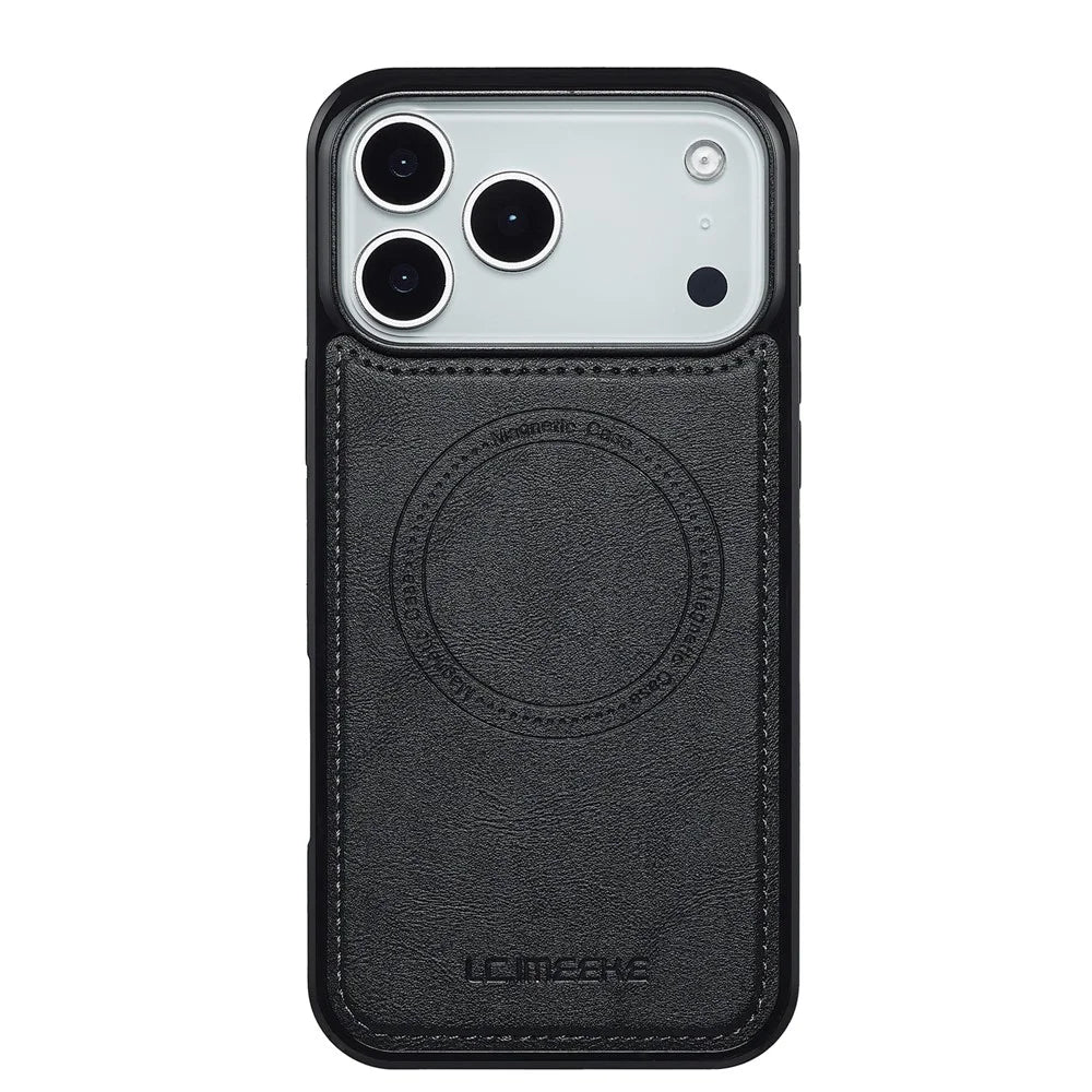 LC.IMEEKE L3 For iPhone 18 Pro / 17 Pro Magnetic Case Detachable Card Holder Leather TPU Mobile Cover - Black - 6