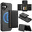 LC.IMEEKE L5 For iPhone 17 Magnetic Phone Case Leather Back Cover with Detachable Card Holder - Black - 1