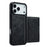 LC.IMEEKE L5 For iPhone 18 Pro Max / 17 Pro Max Magnetic Phone Case Leather Back Cover with Detachable Card Holder - Black - 2
