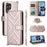 For Oukitel C1 / C1 Pro Case with Shoulder / Wrist Strap Leather Phone Cover Stand Wallet - Pink - 1