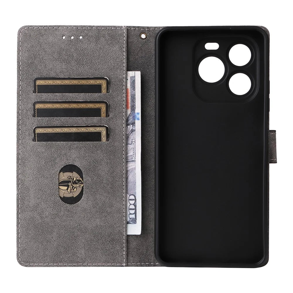 For Oukitel C65 / C65 Pro Case Wallet RFID Blocking PU Leather Phone Cover Stand with Strap - Black - 3