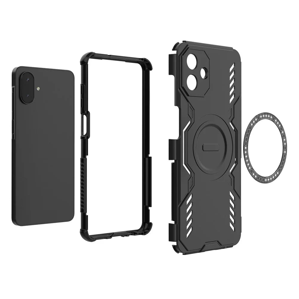 For Samsung Galaxy A08 5G / A08 4G / A07 5G / A07 4G Magnetic Case Butterfly Armor Hollow Heat Dissipation PC + TPU Phone Cover - Blue - 2