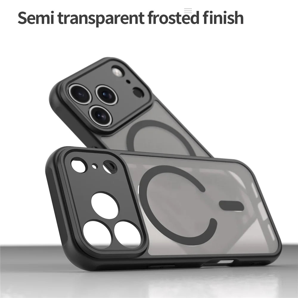 For iPhone 17 Pro Case Compatible with MagSafe Anti Drop PC + TPU Phone Cover - Black - 4