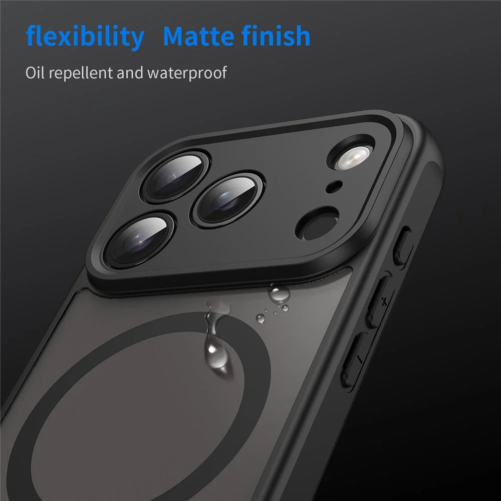 For iPhone 17 Pro Case Compatible with MagSafe Anti Drop PC + TPU Phone Cover - Black - 6