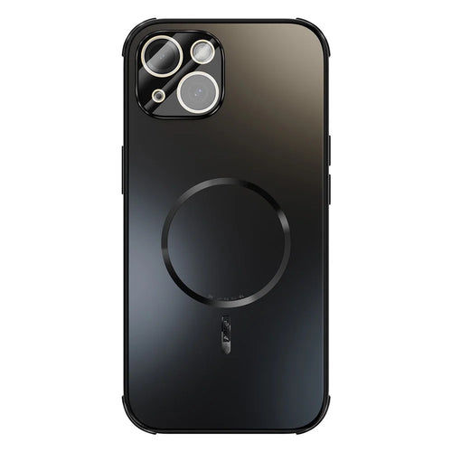 ABEEL For iPhone 14 Case Compatible with MagSafe TPU PC Cooling Matte Phone Back Cover with Lens Film - Black - 1