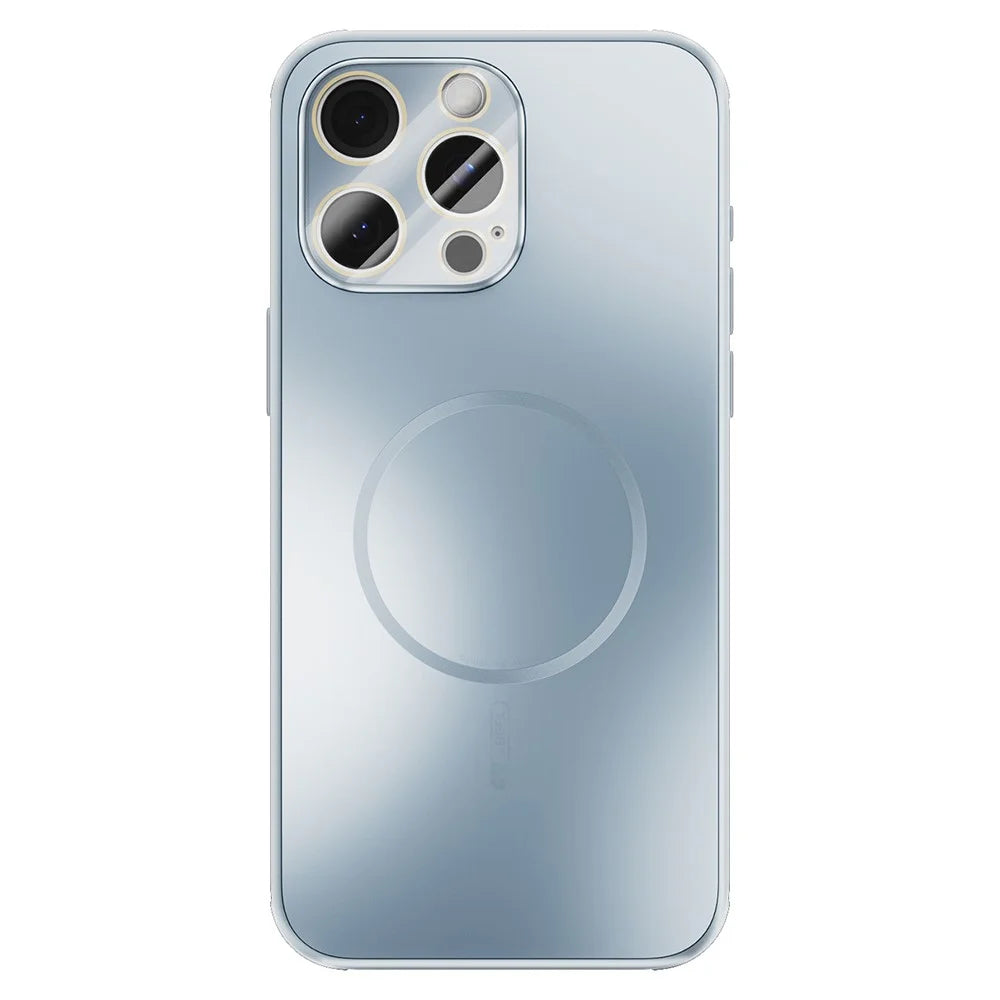 ABEEL For iPhone 14 Pro Case Compatible with MagSafe TPU PC Cooling Matte Phone Back Cover with Lens Film - Baby Blue - 1